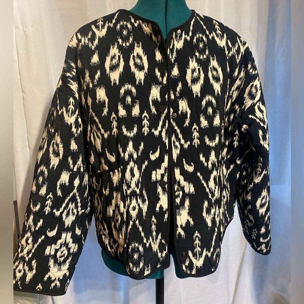 Zara linen quilted jacket, large